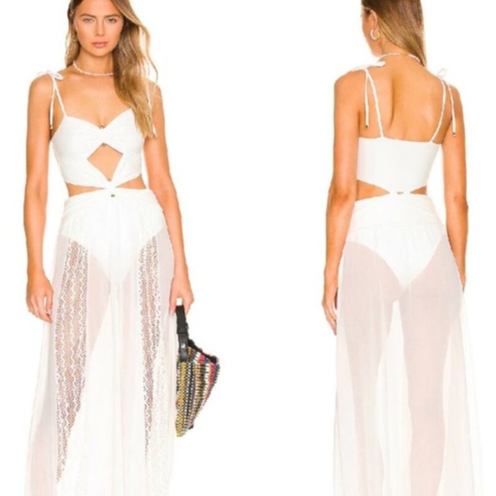 PatBo Beach Cut Out White Maxi Dress Size 2